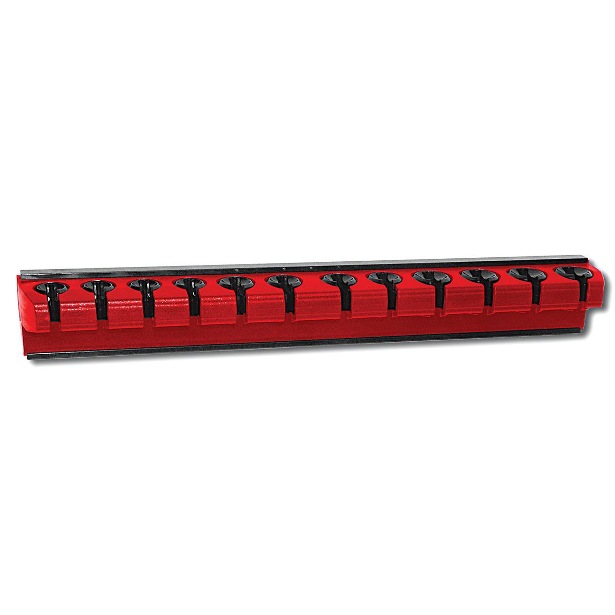 Mechanic's Time Savers Lock-A-Wrench — Holds 12 Wrenches, Magnetic Backing, Red, Model# MTSLAW12R